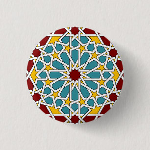 Badge Rond 2,50 Cm Bouton motif géométrique islamique