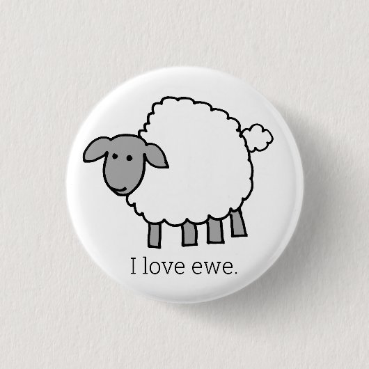 Badge Rond 2,50 Cm Bouton Mouton d'Ewe (Devant)