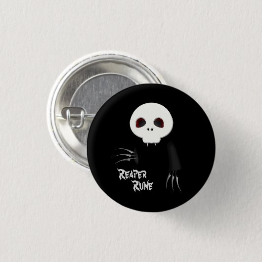 Badge Rond 2,50 Cm Bouton noir de Reaper Rune (Devant & derrière)