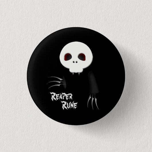 Badge Rond 2,50 Cm Bouton noir de Reaper Rune (Devant)