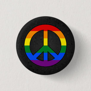 Badge Rond 2,50 Cm Bouton noir du drapeau LGBT