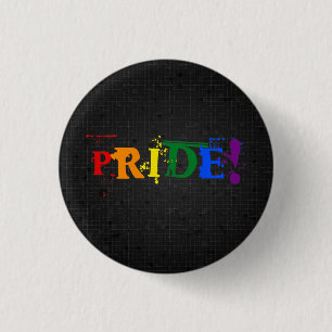 Badge Rond 2,50 Cm Bouton noir LGBT arc-en-ciel