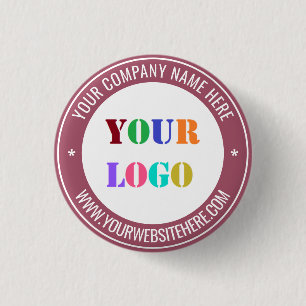 Badge Rond 2,50 Cm Bouton Nom du Logo de Votre Entreprise Site Web