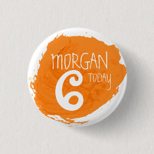 Badge Rond 2,50 Cm Bouton nommé orange d'âge de limande de peinture