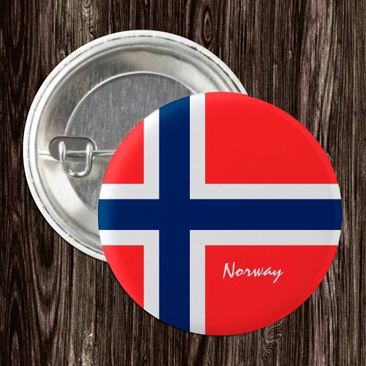 Badge Rond 2,50 Cm Bouton Norvège, drapeau norvégien patriotique