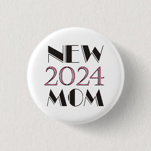 Badge Rond 2,50 Cm Bouton Nouveau Maman 2024