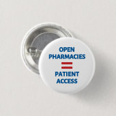 Badge Rond 2,50 Cm Bouton Ouvrir Pharmacies Accès patient (Devant & derrière)