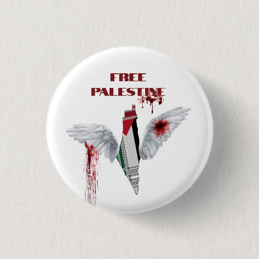 Badge Rond 2,50 Cm Bouton Palestine libre - Pièce Palestine (Devant)