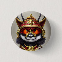 bouton panda rouge guerrier unique