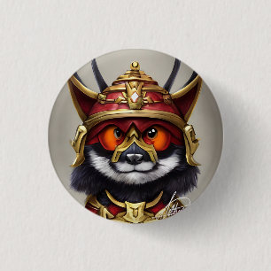 Badge Rond 2,50 Cm bouton panda rouge guerrier unique