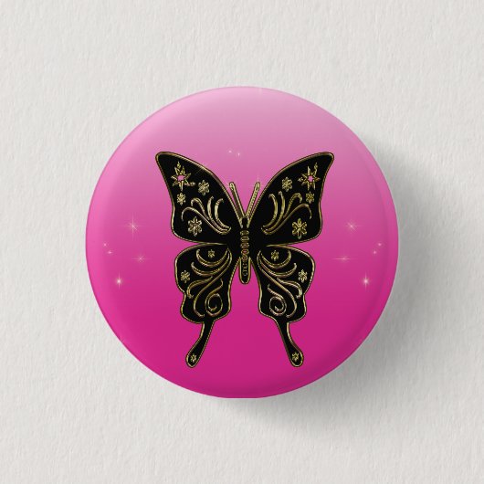 Badge Rond 2,50 Cm Bouton Papillon (Devant)
