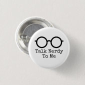 Badge Rond 2,50 Cm Bouton Parler Nerd à (Devant & derrière)