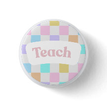 Bouton Pastel à Carreaux « Enseigner »