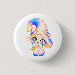 Badge Rond 2,50 Cm Bouton pastel Merveilleux aux Yeux Étoilés Éping