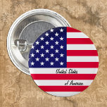 Badge Rond 2,50 Cm Bouton Patriotique American Flag, USA, Etats-Unis<br><div class="desc">Boutons : Vintage patriotique américain Drapeau & États-Unis d'Amérique - amour mon pays,  voyage,  vacances,  patriotes / fans de sports USA</div>