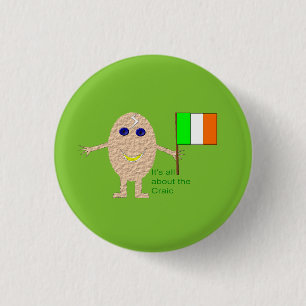 Badge Rond 2,50 Cm Bouton Patriotique Irish Egg