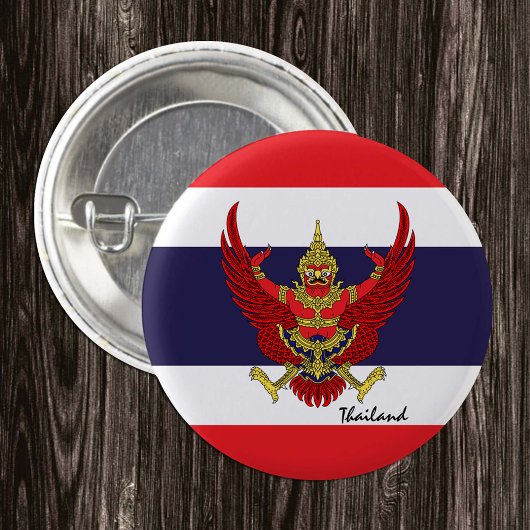 Badge Rond 2,50 Cm Bouton Patriotique Thaïlande, mode Thai Drapeau