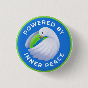 Badge Rond 2,50 Cm Bouton Peace Dove Powered by Inner Peace