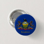 Badge Rond 2,50 Cm Bouton Pennsylvanie, drapeau patriotique Pennsylva (Devant & derrière)