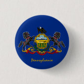 Badge Rond 2,50 Cm Bouton Pennsylvanie, drapeau patriotique Pennsylva (Devant)