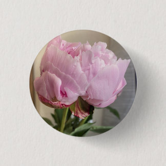 Badge Rond 2,50 Cm Bouton Peony rose