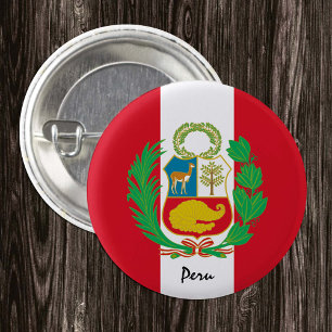 Badge Rond 2,50 Cm Bouton Pérou, mode Drapeau patriotique péruvien
