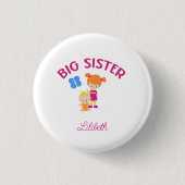 Badge Rond 2,50 Cm Bouton personnalisé Big Sister with Baby Sister (Devant)