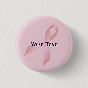 Badge Rond 2,50 Cm Bouton personnalisé Cancer du sein du ruban rose