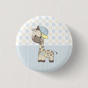 Badge Rond 2,50 Cm Bouton personnalisé Cartoon bébé garçon Giraffe Bo