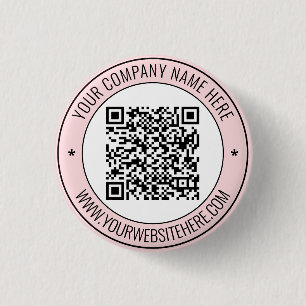 Badge Rond 2,50 Cm Bouton Personnalisé Code QR et Texte personnalisé