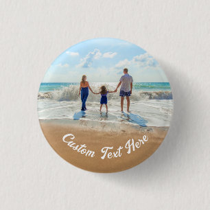 Badge Rond 2,50 Cm Bouton photo personnalisé avec conception de texte