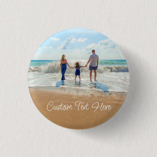 Badge Rond 2,50 Cm Bouton photo personnalisé avec texte personnalisé