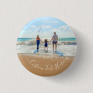 Badge Rond 2,50 Cm Bouton photo personnalisé avec texte personnalisé