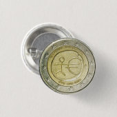 Badge Rond 2,50 Cm Bouton Pièce Deux Euros (Devant & derrière)