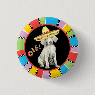 Badge Rond 2,50 Cm Bouton Pinback de Fiesta Weimaraner