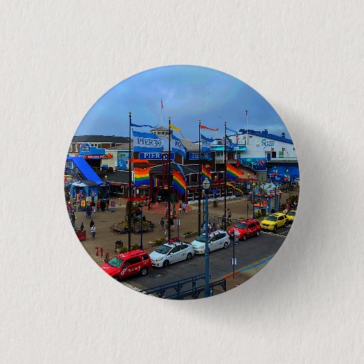Badge Rond 2,50 Cm Bouton Pinback de San Francisco Pier 39 Pride #1 (Devant)
