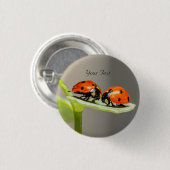 Badge Rond 2,50 Cm Bouton Pinback des coléoptères Ladybugs (Devant & derrière)