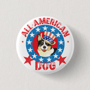 Badge Rond 2,50 Cm Bouton Pinback du corgi gallois patriotique