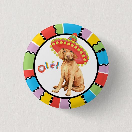 Badge Rond 2,50 Cm Bouton Pinback Fiesta Vizsla (Devant)