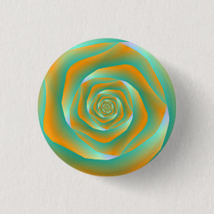 Badge Rond 2,50 Cm Bouton Pinback Rose orange et vert