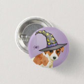 Badge Rond 2,50 Cm Bouton Pinback Russell Terrier Witch (Devant & derrière)