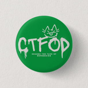 Badge Rond 2,50 Cm Bouton Plaidoyer Spray Paint_Cat_CTFOD