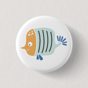 Badge Rond 2,50 Cm Bouton Poisson