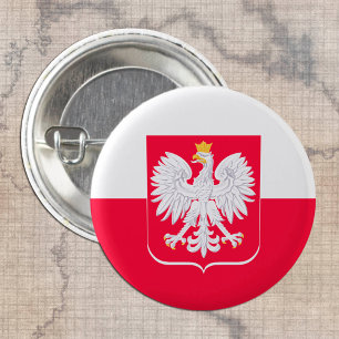 Badge Rond 2,50 Cm Bouton Pologne patriotique, Drapeau polonais Voyag