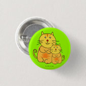 Badge Rond 2,50 Cm Bouton potelé de chat (Devant & derrière)