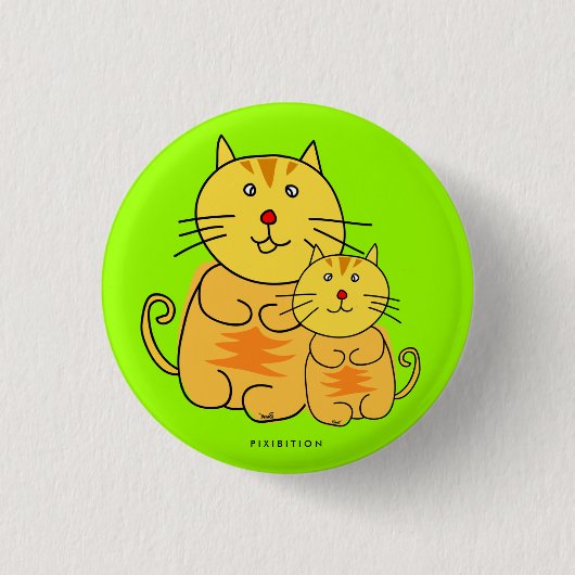 Badge Rond 2,50 Cm Bouton potelé de chat (Devant)