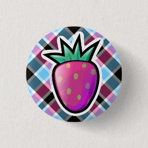 Badge Rond 2,50 Cm Bouton pourpre de fraise
