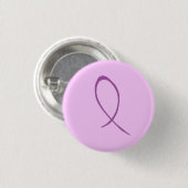Badge Rond 2,50 Cm Bouton pourpre de ruban (Devant & derrière)