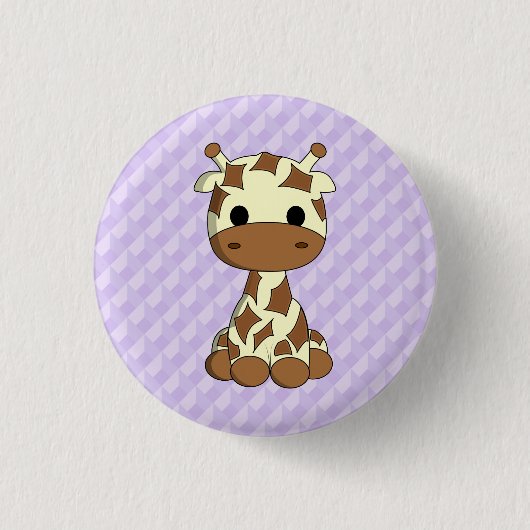 Badge Rond 2,50 Cm Bouton pourpre d'enfants de girafe de bande (Devant)