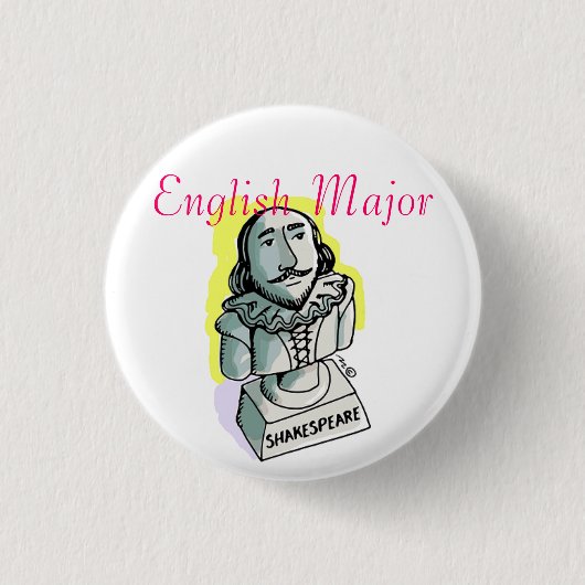 Badge Rond 2,50 Cm Bouton principal anglais de Shakespeare (Devant)